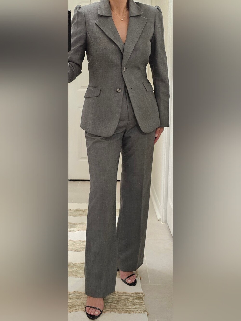 Tahari Women's Gray Tailored Blazer 10
